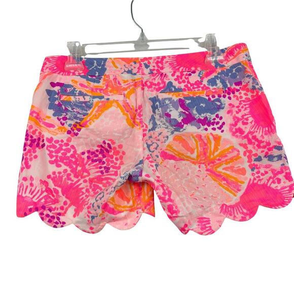Lilly Pulitzer Buttercup Shorts Size 00 Paradise Pink 5 Inch Inseam Scallop Hem - Picture 7 of 13